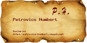 Petrovics Humbert névjegykártya